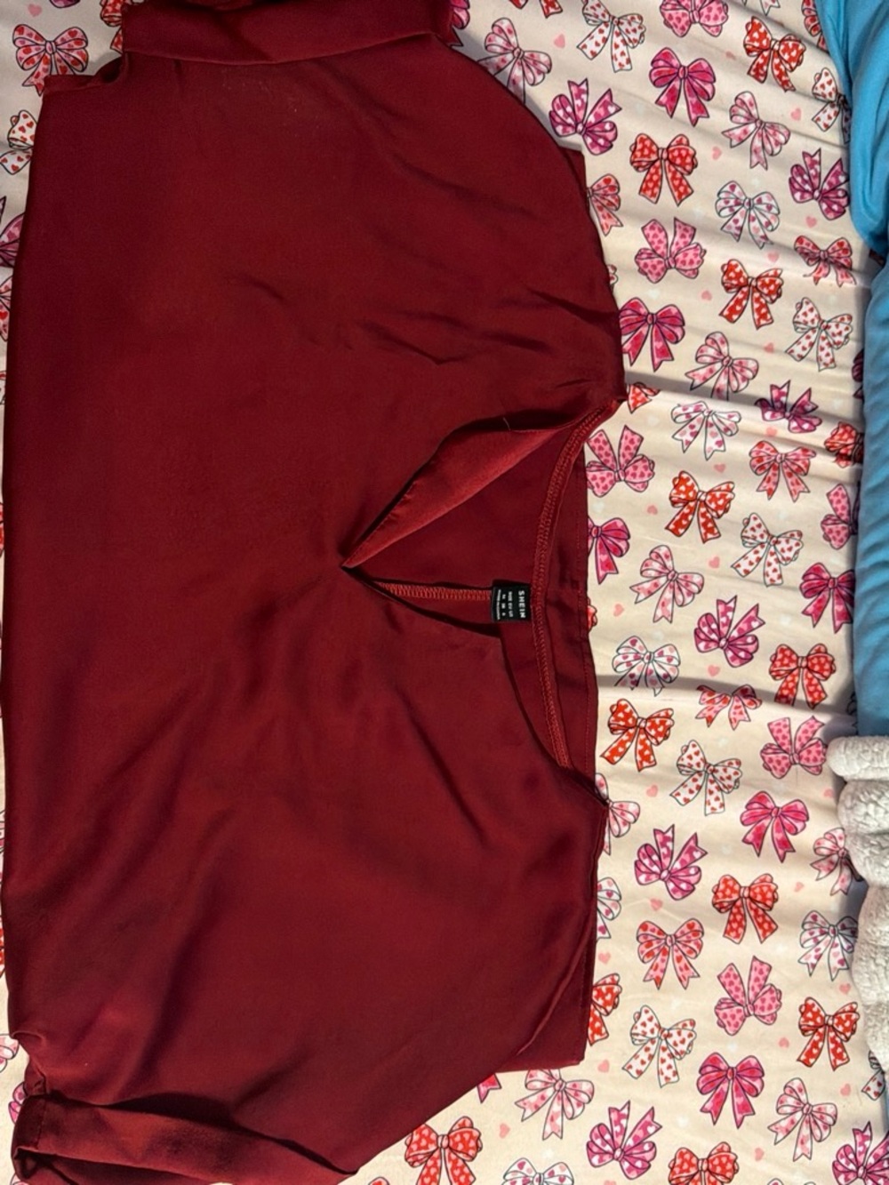 SHEIN Burgundy V-Neck Women's Top